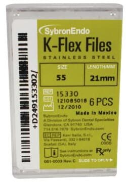 Kerr K-Flex Endodontic Files, #55 Red, 21mm, Stainless Steel, 6/Pack, 15330 thumbnail 8