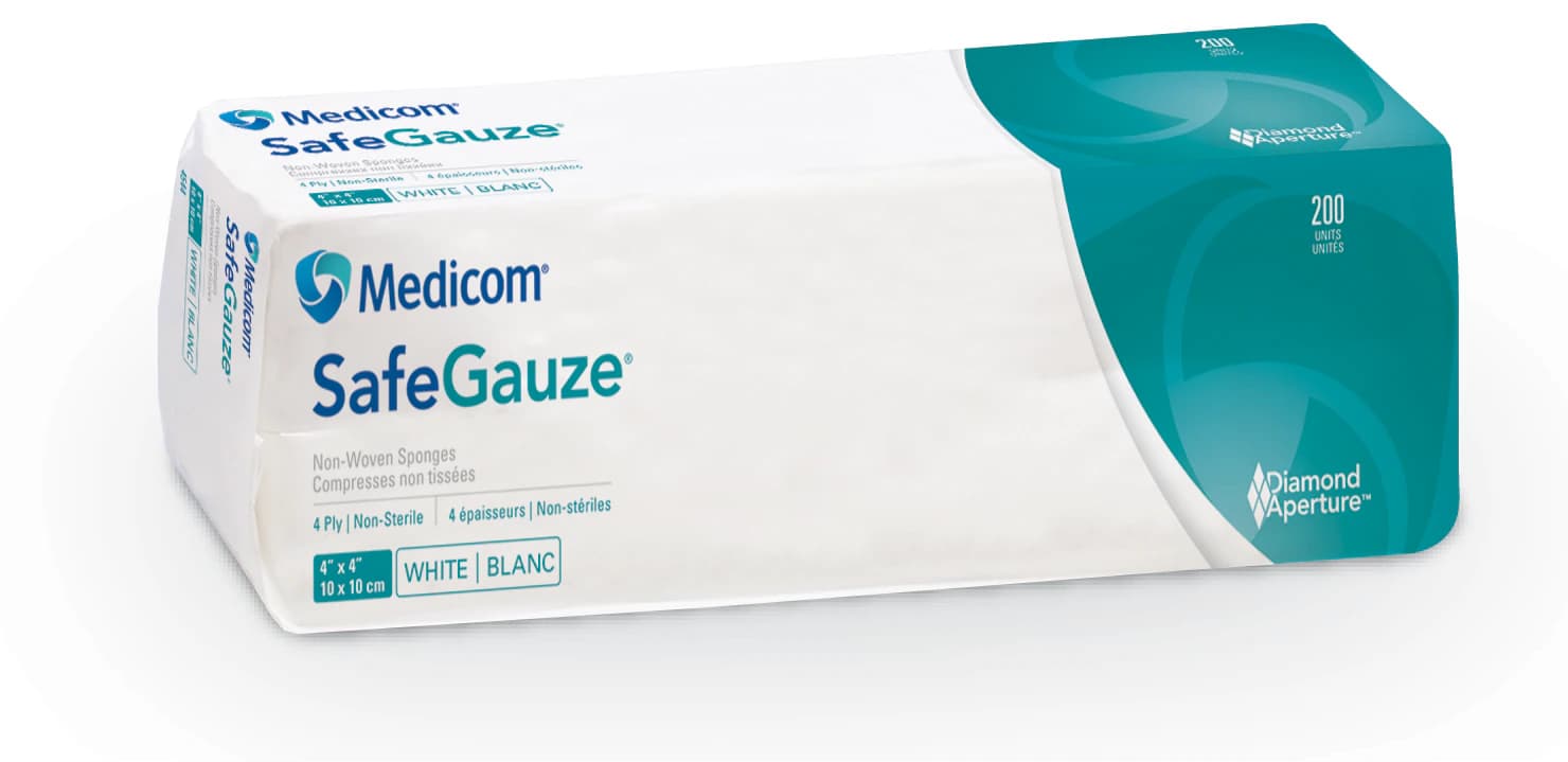 SafeGauze Premium Non-Woven Sponges, Non-Sterile, 4-Ply, 4" x 4", 2000/Case, 4544 thumbnail 8
