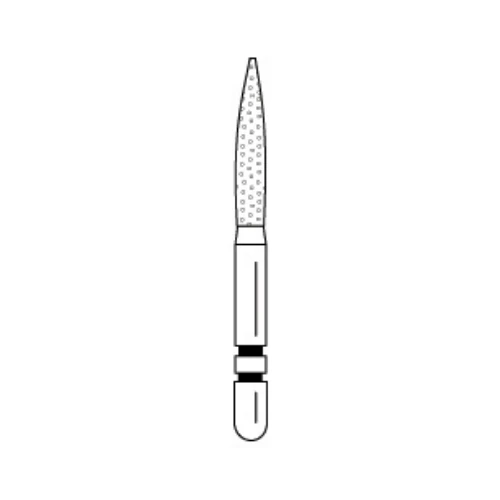 Two Striper® Diamond Bur, FG Long, Fine, Flame, #L265.8, 1.4 mm Major/0.4 mm Minor Diameter, 8.0 mm Length, 5/Pkg, 2015655 thumbnail 2