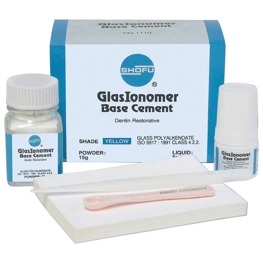Shofu GlasIonomer Base Cement Introductory Kit, Yellow, 15 g Powder / 5 mL Liquid, 1 Kit, #1110 thumbnail 18