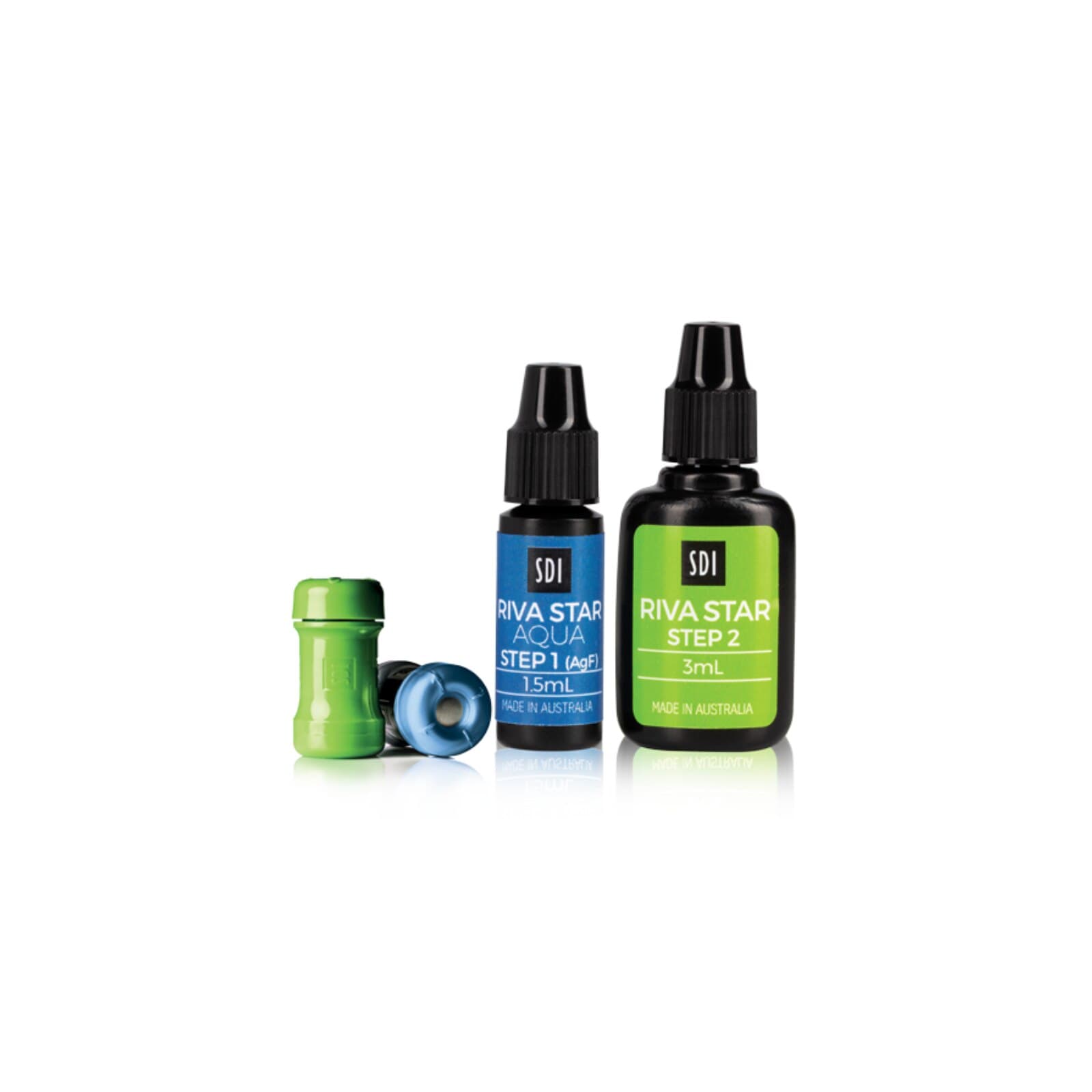 SDI Riva Star Aqua Bottle Kit, 2-Step Silver Fluoride Desensitizer, Step 1 1.5mL & Step 2 3mL, 8800532 thumbnail 2