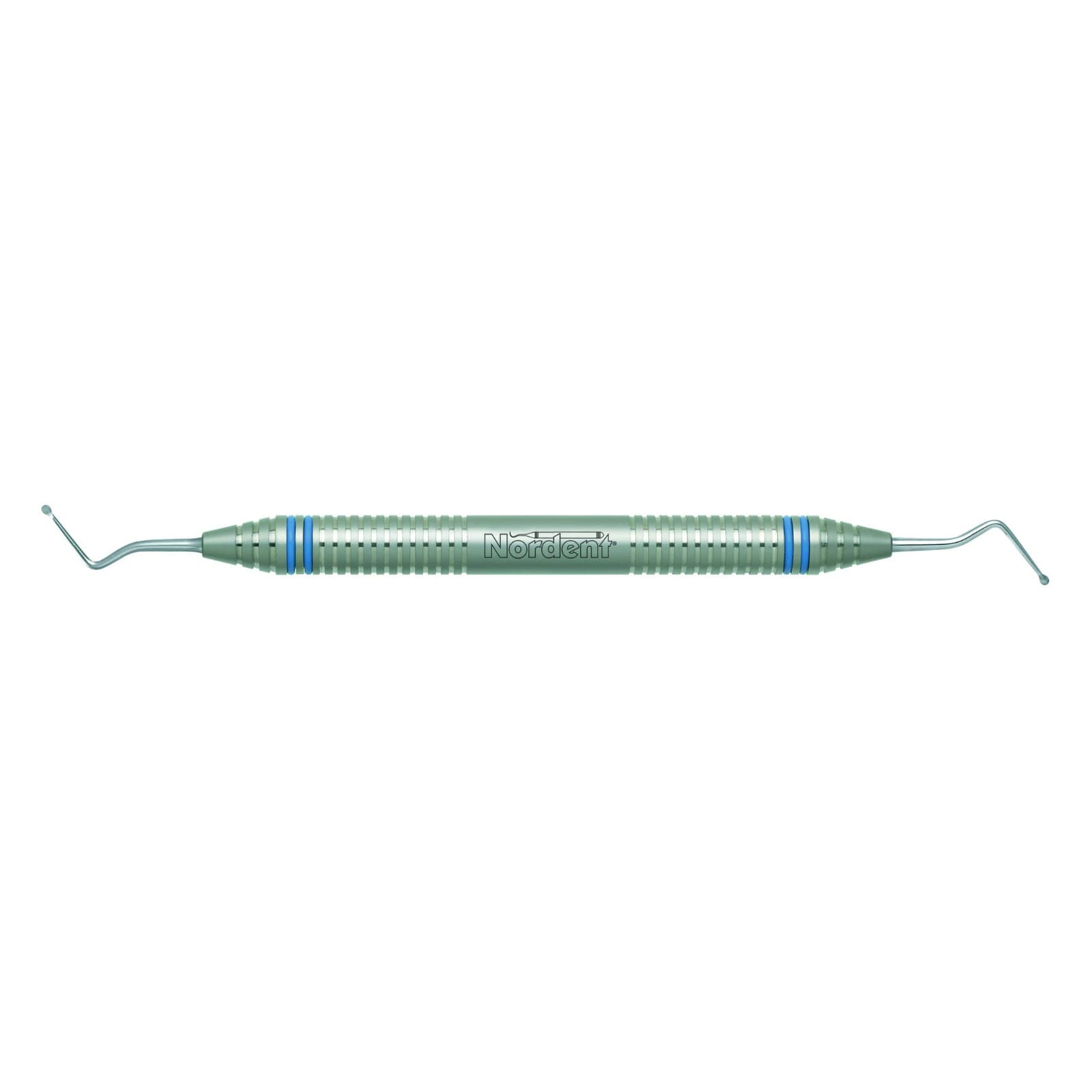 Nordent Excavator DE Long Shank Spoon #12 DuraLite ColorRings Handle, 1.6mm, Double-End thumbnail 2