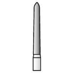 SS White Revelation Diamond Bur 879K-014M, Medium Grit, Friction Grip, Curettage, 5/Pk - Revelation Diamond 879K-014M 5/Pk - Image 1