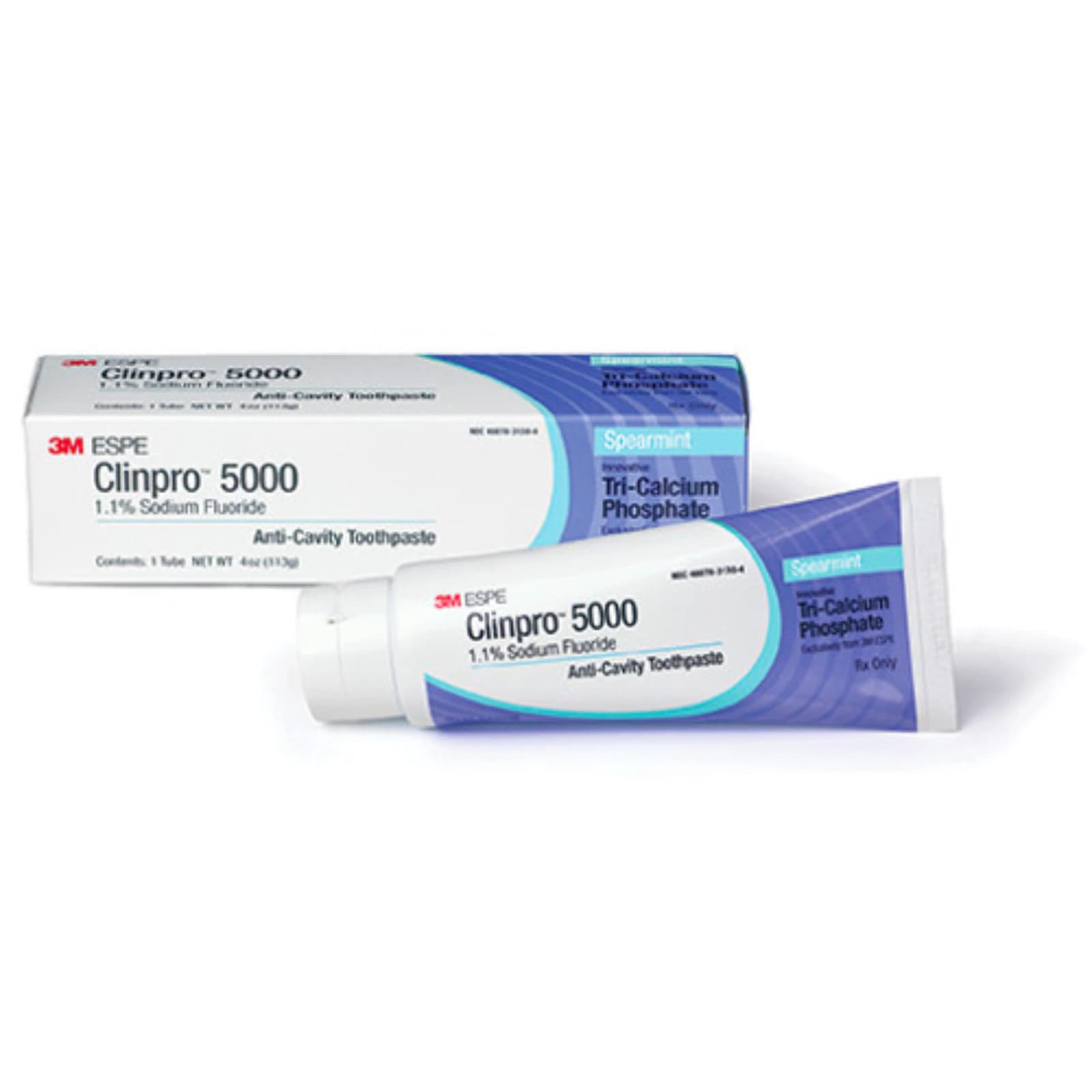 Clinpro 5000 1.1% Sodium Fluoride Anti-Cavity Toothpaste, Spearmint, 4 oz Tube, Rx Only, 12115SM thumbnail 2