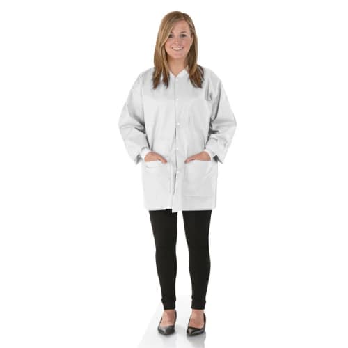 SafeWear High Performance Lab Coat, White Frost, Medium, 12/Bag, 8110-B thumbnail 10