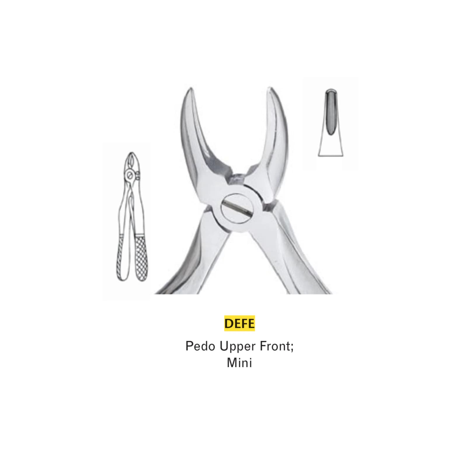 Miltex Extracting Forceps E, Pedodontic Upper Front, Mini, English Pattern, Stainless Steel, 4.5" thumbnail 2