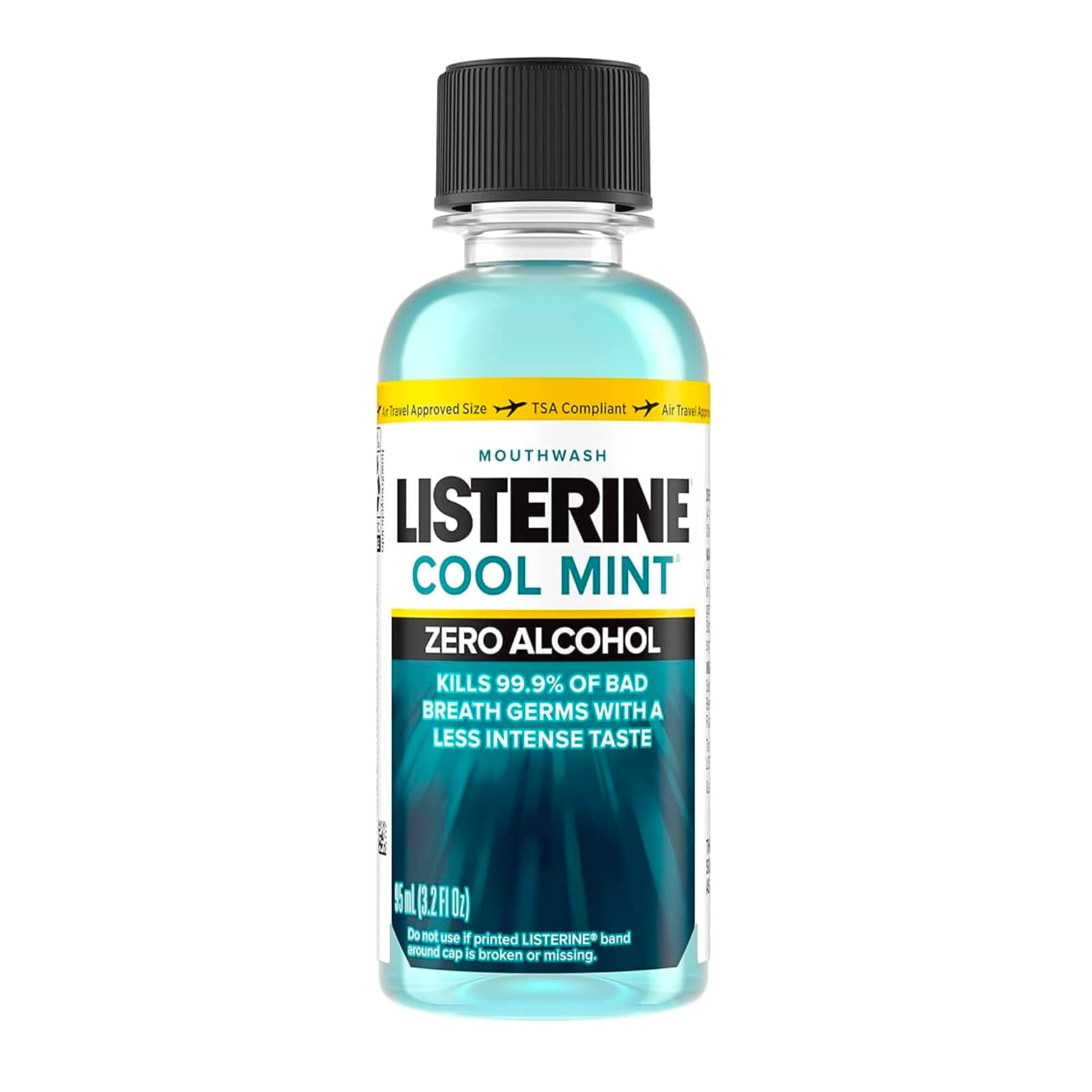 Listerine Zero Alcohol-Free Mouthwash, Clean Mint, 3.2 oz (95 ml), 24/Case, 42830 - Listerine Zero Mouthwash Clean Mint 3.2oz 24/Case - Image 1
