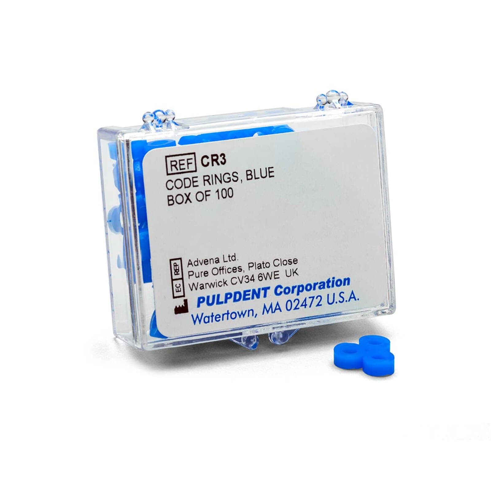 Pulpdent Code Rings, Blue, Standard Size, 50/Box, CR3-50 - Pulpdent Code Rings, Blue - Image 1