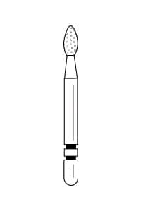 Two Striper Diamond Bur, FG, Football, #292.3, Very Fine, Yellow, 1.6 mm Major/0.4 mm Minor Diameter, 3.0 mm Length, 5/Pk, 2015205 thumbnail 3