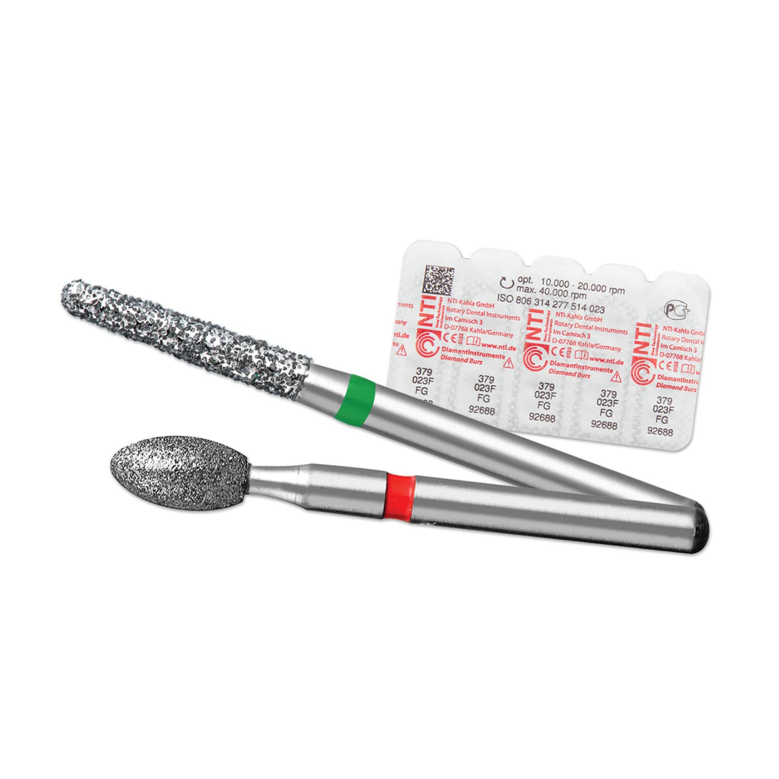 NTI FG Diamond Bur, Medium Grit, Round End Flame, Friction Grip, #274-016 (M274-016), 5/Pack thumbnail 2