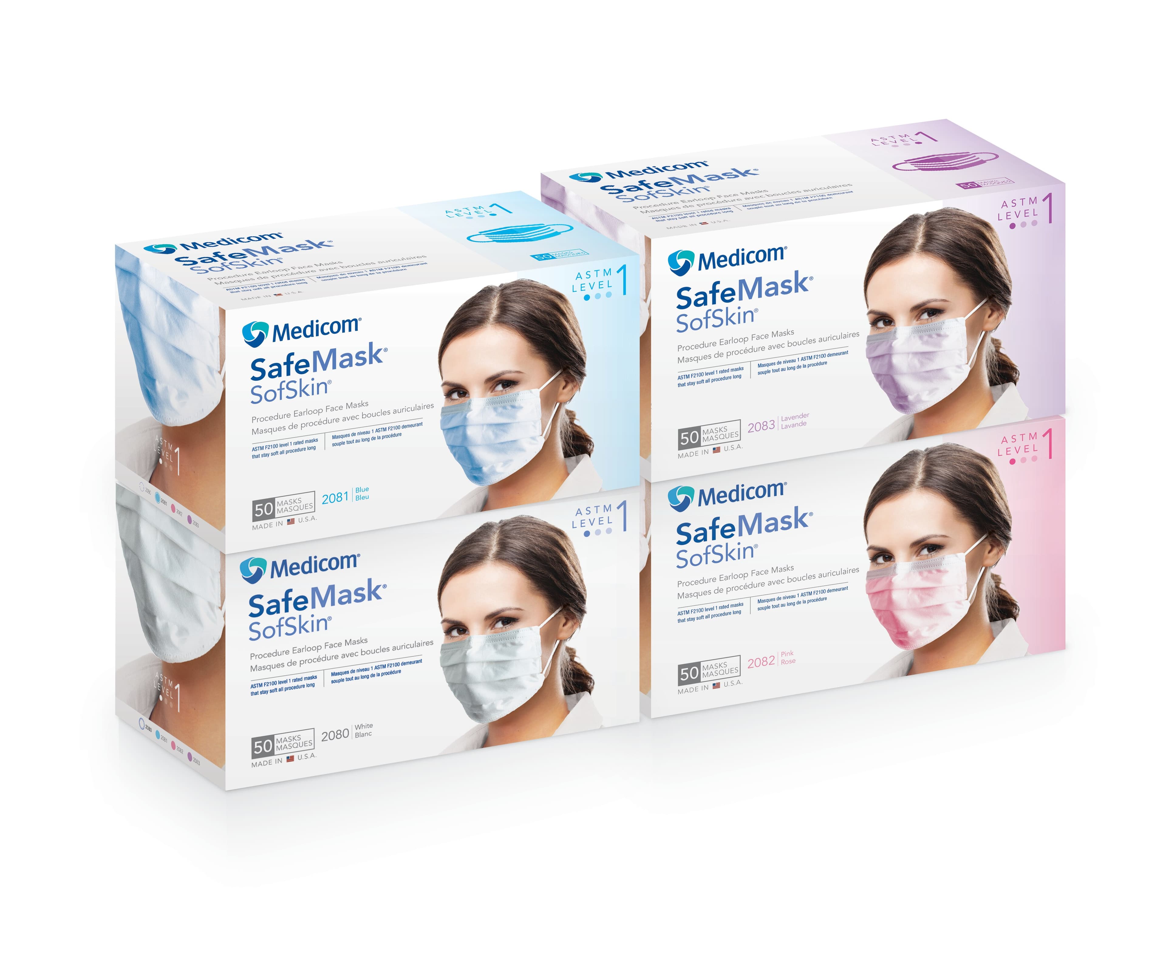 SafeMask SofSkin Procedure Earloop Face Masks, ASTM Level 1, White, 50/Box, 2080 thumbnail 12