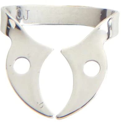 Ivory Stainless Steel Wingless Rubber Dam Clamp #W7, General Purpose Lower Molar, Flat Jaws, Single thumbnail 2