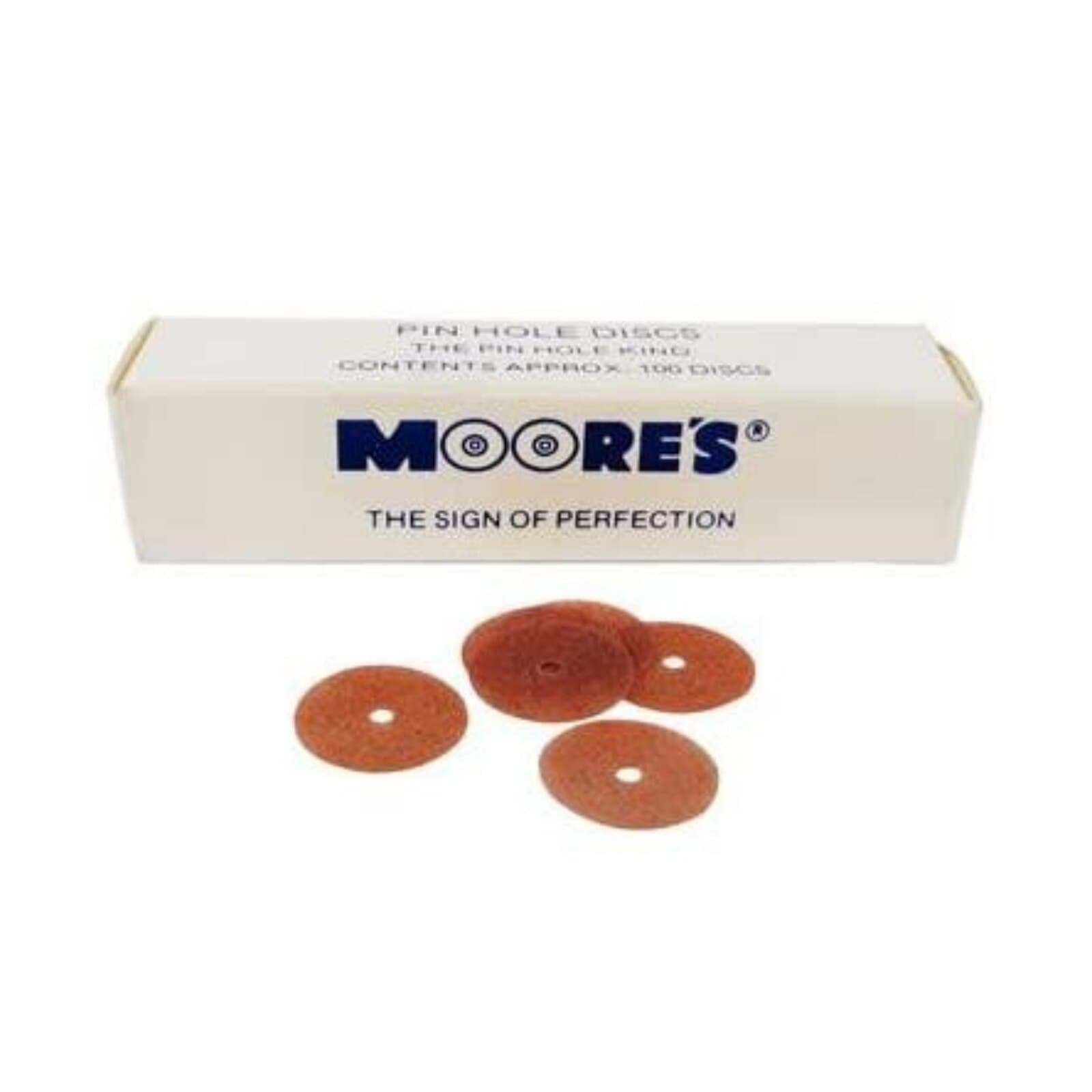 E.C. Moore Pin Hole Center Paper Discs, 7/8", Garnet, X-Coarse, 100/Pk thumbnail 2