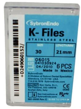 Kerr K-Files, Stainless Steel, 21 mm, #30, Blue, 6/Pk, 06015 thumbnail 12