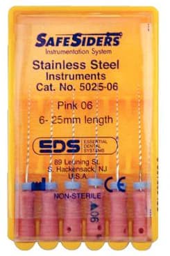 SafeSiders Stainless Steel Endodontic Reamers, 25mm, .02 Taper, Size #06, Pink, 6/Pkg, 5025-06 thumbnail 8