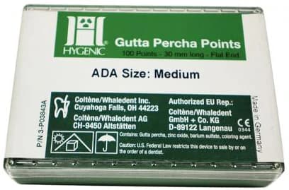 Coltene Gutta Percha Points, Medium, 20 Points/Pack, 5 Vials/Box - Gutta Percha Points 20/Pk Medium 5Vls/Bx - Image 1