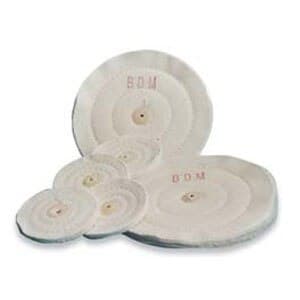 Buffalo Dental Muslin Buff Wheel, 5" x 45 Ply, Center Hole for Tapered Chuck, 1/Pkg thumbnail 2
