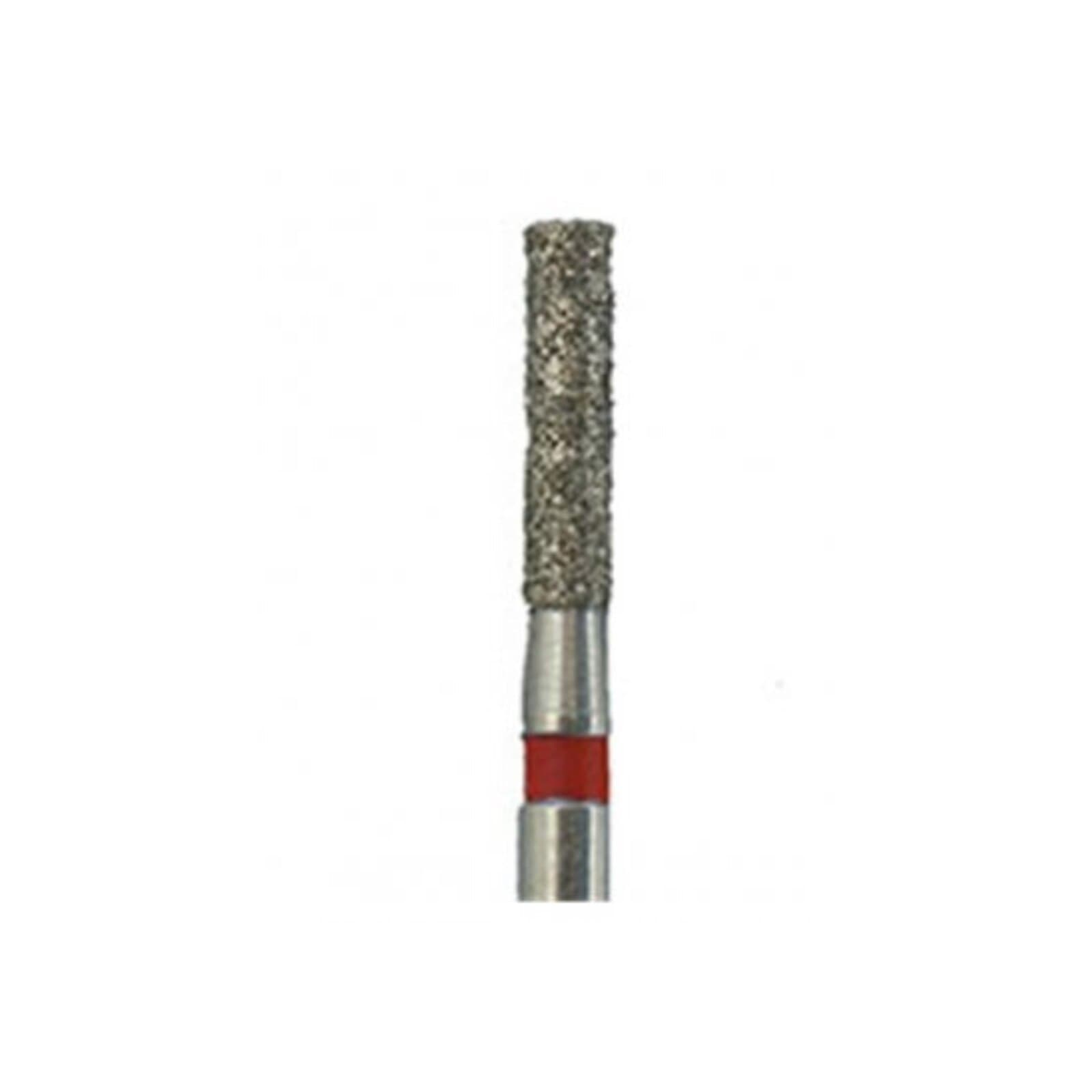 Meisinger 837LF-014-FG Fine Diamond Bur, Long Cylinder, Friction Grip, 1.4 mm Diameter, 8 mm Working Length, Red Ring, 5/Pack thumbnail 3