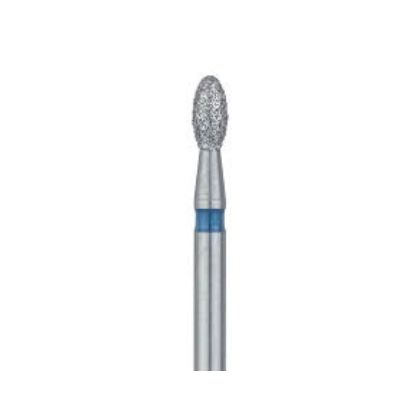 Meisinger 833-014-FG Medium Diamond Bur, Egg/Football Shape, Friction Grip, 1.4 mm Head Diameter, 2.8 mm Working Length, Blue Ring, 5/Pack thumbnail 3