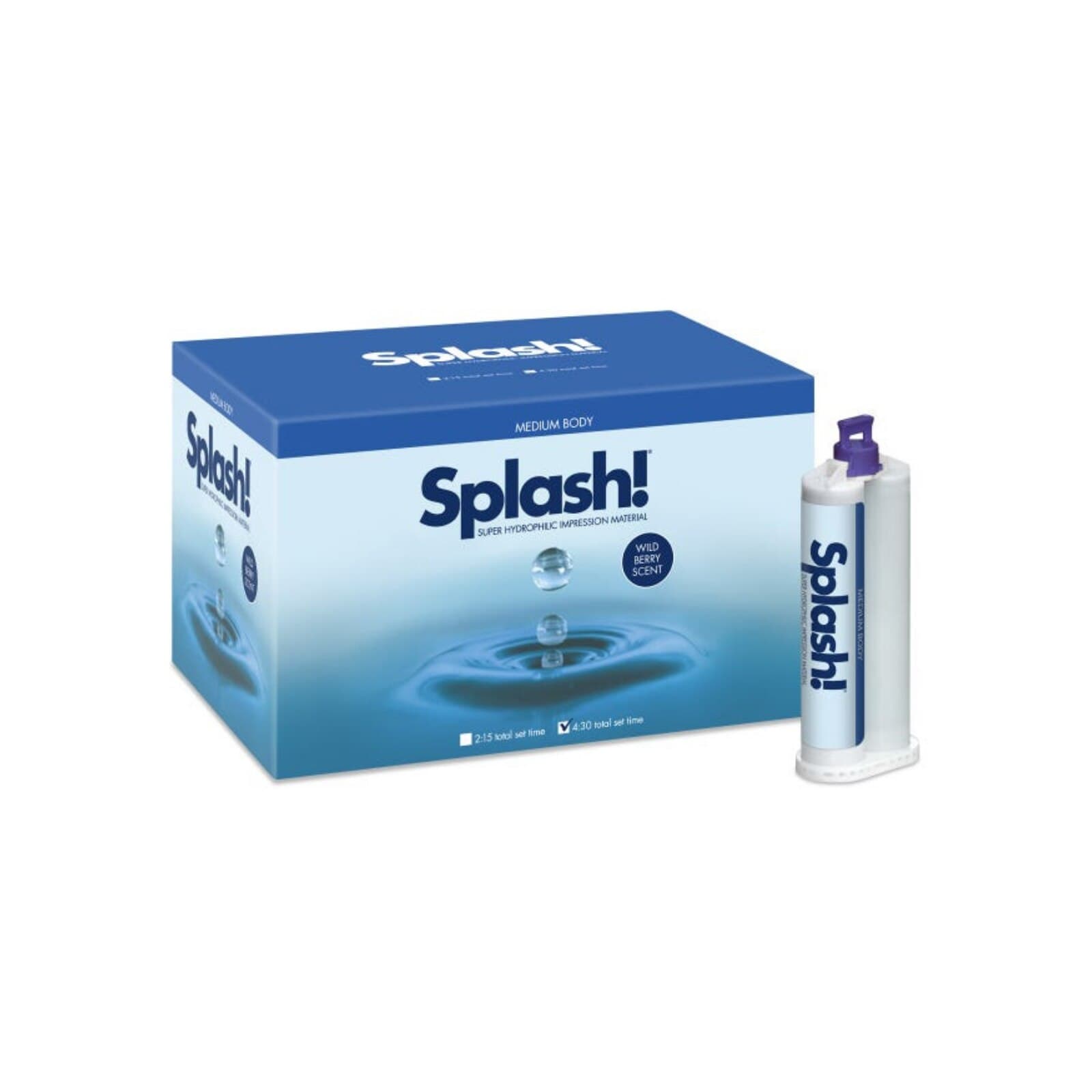 Splash! VPS Impression Material, Regular Set, Monophase/Medium Body, 48 mL Cartridges, 20/Box, Blue, No Tips, SPD1589 thumbnail 6