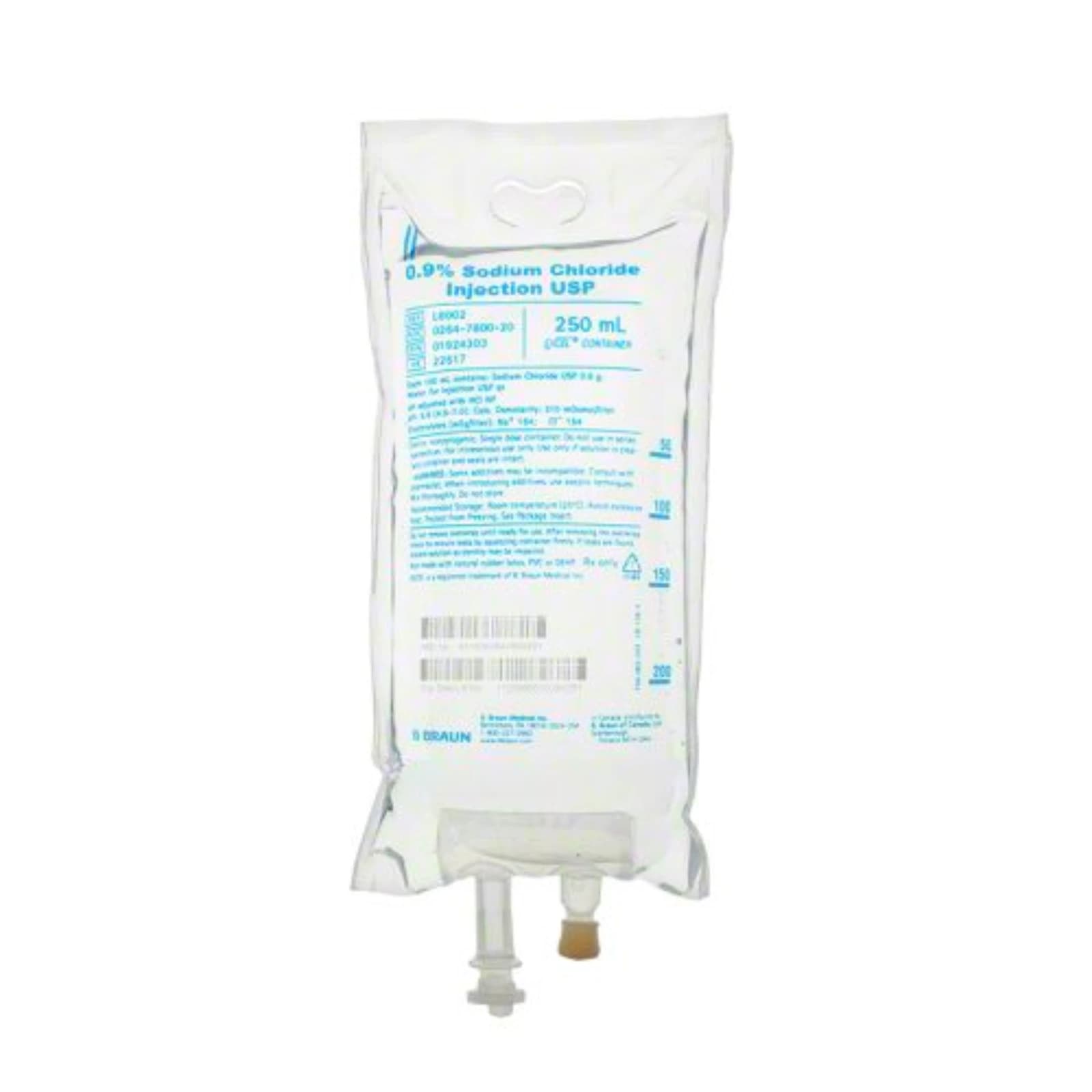 B. Braun 0.9% Sodium Chloride Injection USP, 250 mL EXCEL Plus IV Bag, L8002 thumbnail 7