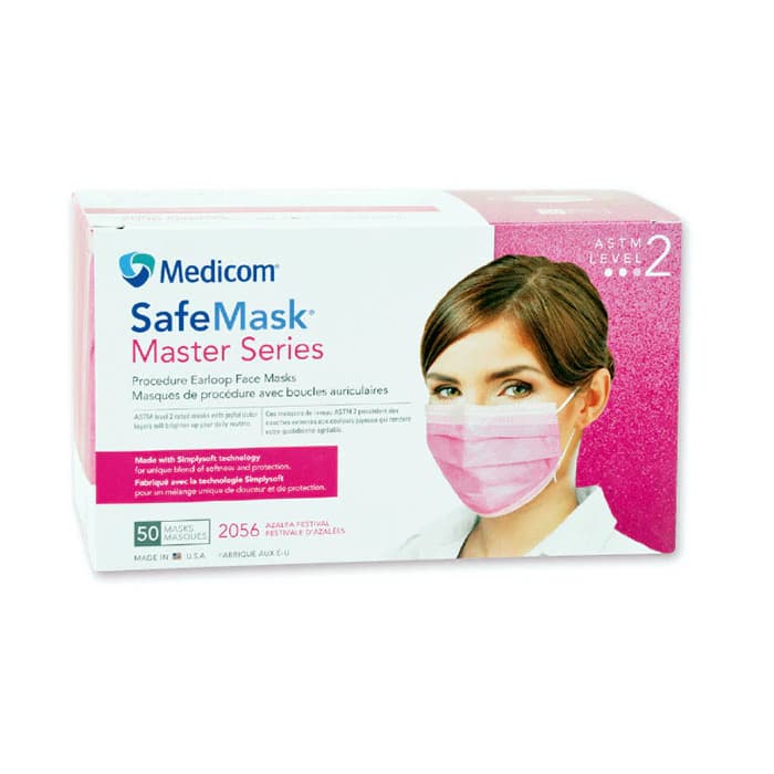 SafeMask Master Series Procedure Earloop Mask, ASTM Level 2, Azalea Festival (Bright Fuchsia), 50/Box, 2056 thumbnail 13