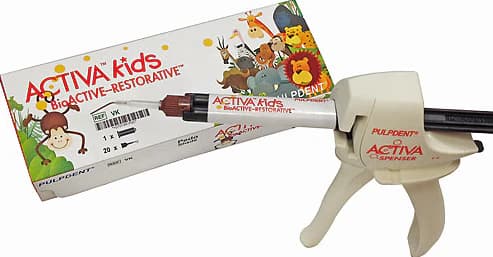 Activa Kids BioACTIVE-Restorative Starter Kit, Pedo Shade, 5 mL (8 g) Syringe, with Dispenser and 20 Mixing Tips, VKP thumbnail 18