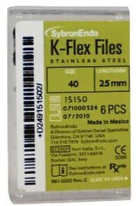 Kerr K-Flex Endodontic Files, Stainless Steel, Size #40, 25mm, Black, 6/Pack, 15150 thumbnail 8