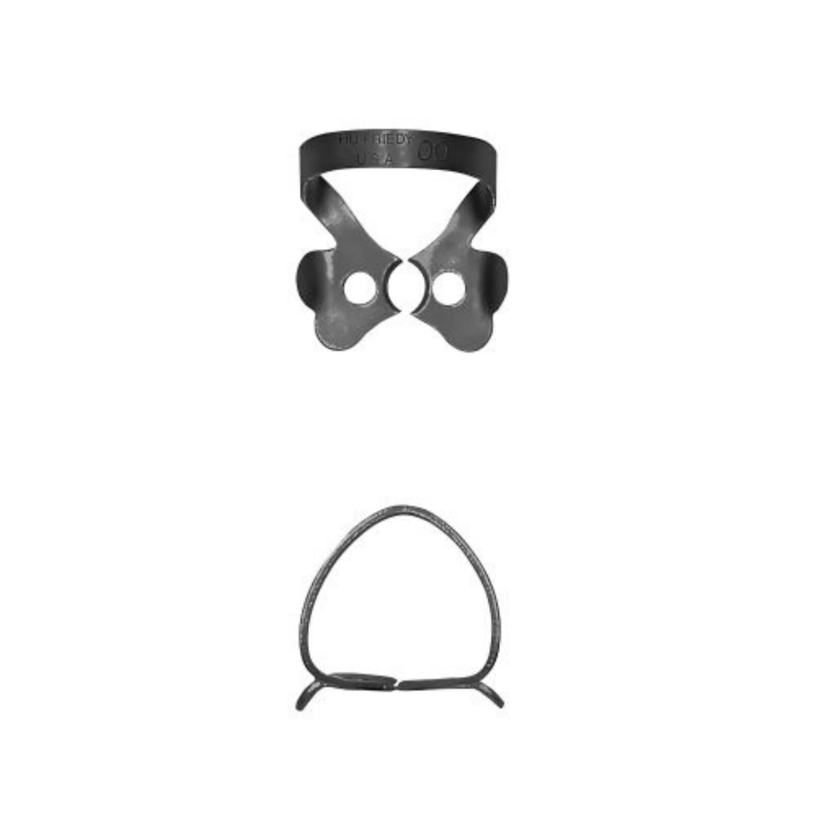 Hu-Friedy Black Line Rubber Dam Clamp #00, Winged, Satin Steel, RDCM00X thumbnail 2