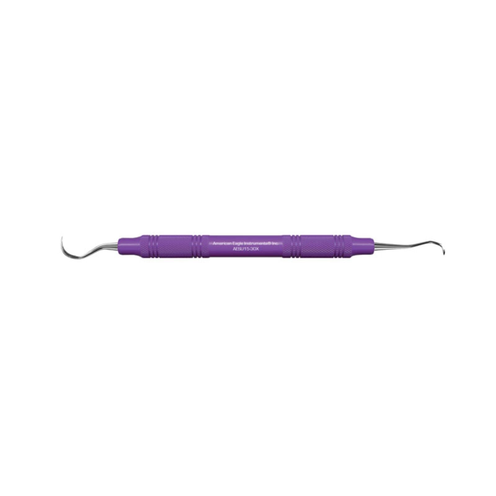 American Eagle U15-30 Sickle Scaler, Double End, Jacquette/Towner, EagleLite Resin Handle, Purple, Stainless Steel, AESU15-30X thumbnail 2
