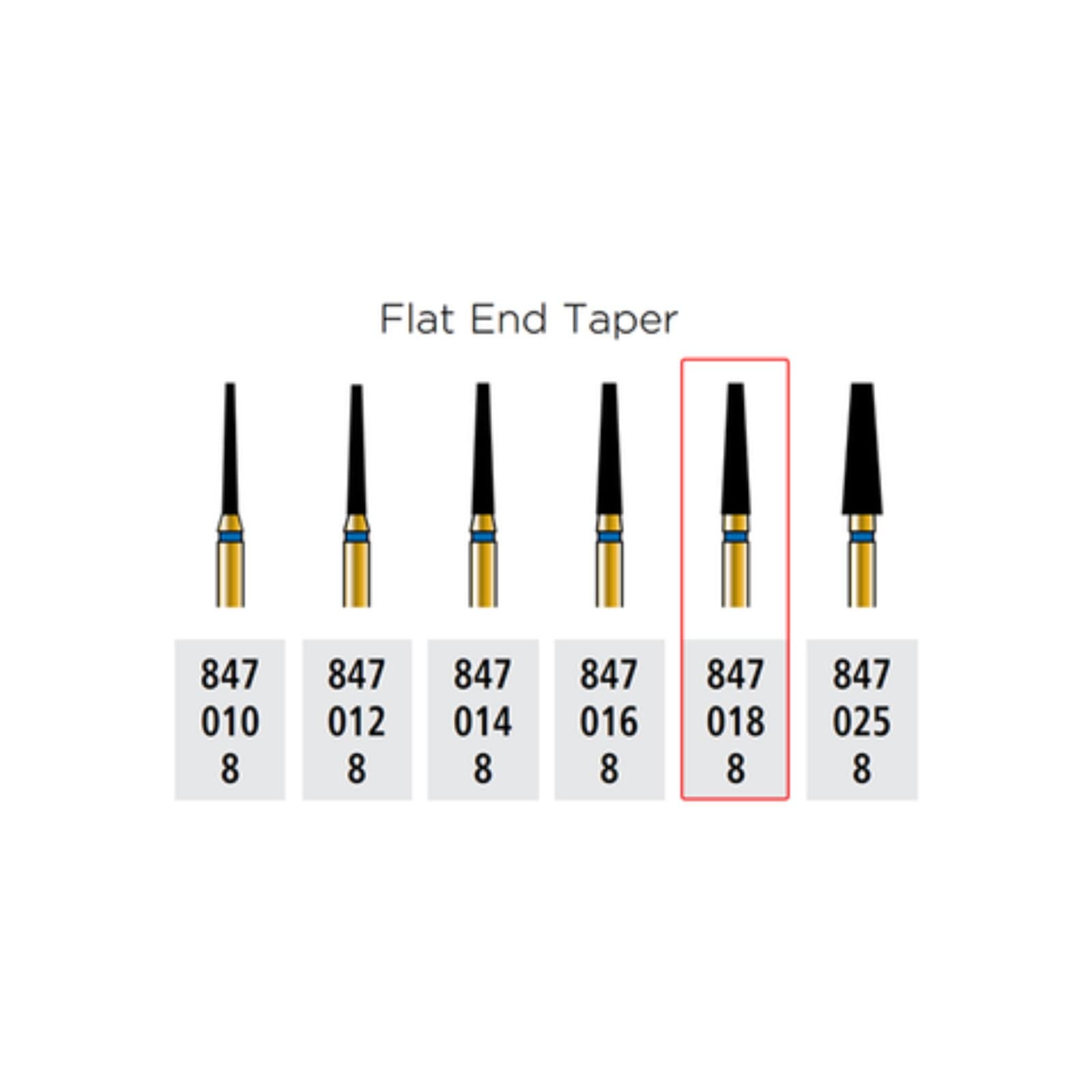 Alpen Diamond FG 847-025 Coarse Grit Flat End Taper Bur, Friction Grip, 5/Pk - Alpen Diamond FG 847-025 - Image 1