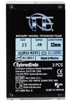 Kerr TF Twisted File Rotary NiTi File, .08 Taper, #25, 23mm, Red, 3/Pk, 822-8253 thumbnail 14
