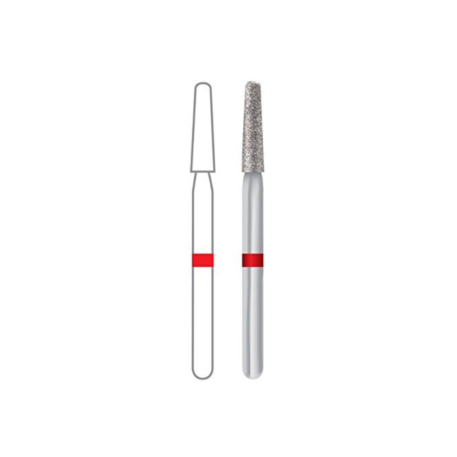 Midwest Diamond Bur FG 856-018F, Fine Grit, Round End Taper, Friction Grip, 1.8 mm Diameter, 8.0 mm Length, 5/Pk, #471199 thumbnail 2