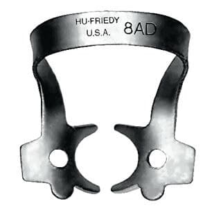 Hu-Friedy Satin Steel Rubber Dam Clamp, #8AD, Winged, Molars, 1/Pk, RDCM8AD thumbnail 3