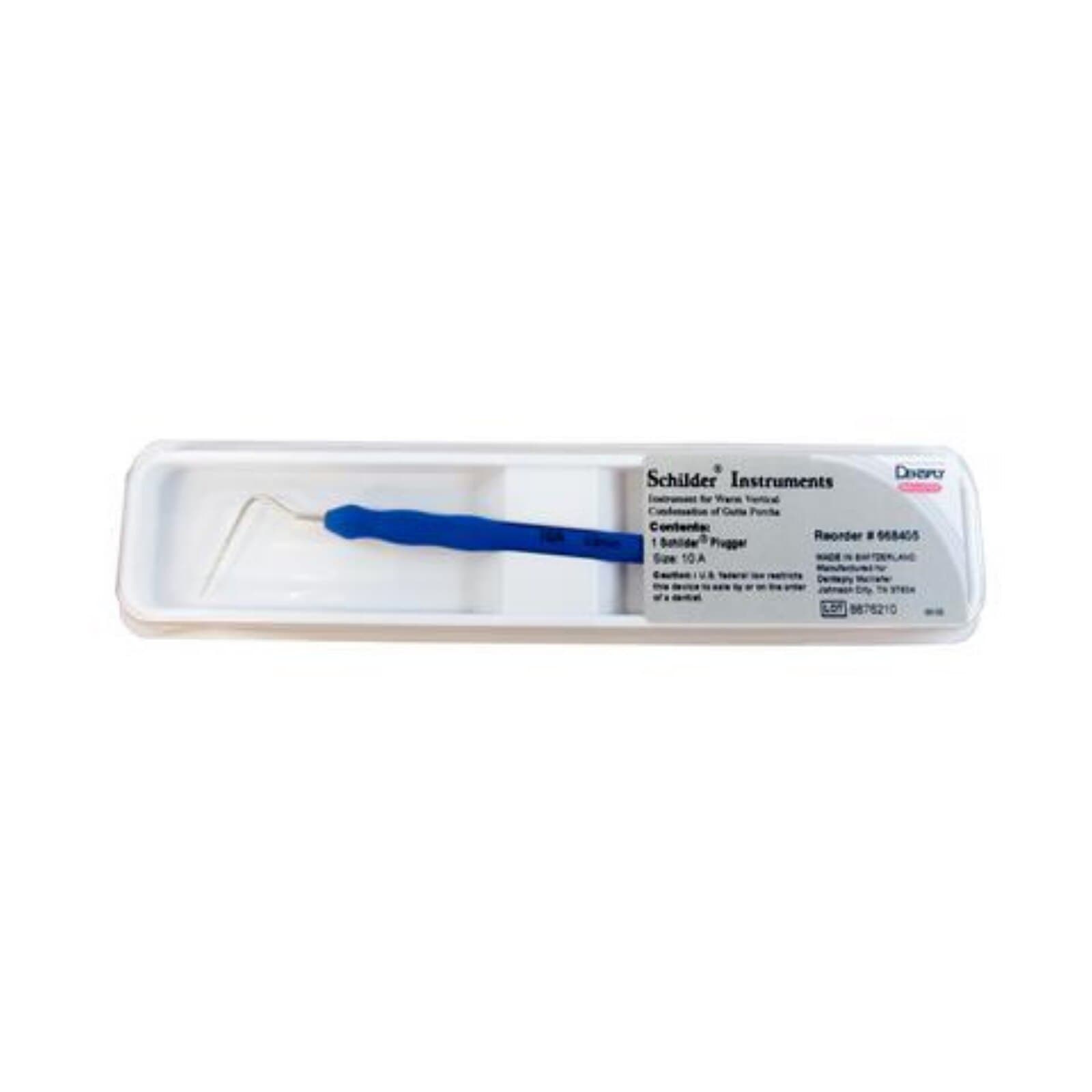 Dentsply Maillefer Schilder Anterior Plugger #10A, 30 mm, Silicone Handle, Blue, 1/Pk - Schilder Pluggers Anterior #10 - Image 1