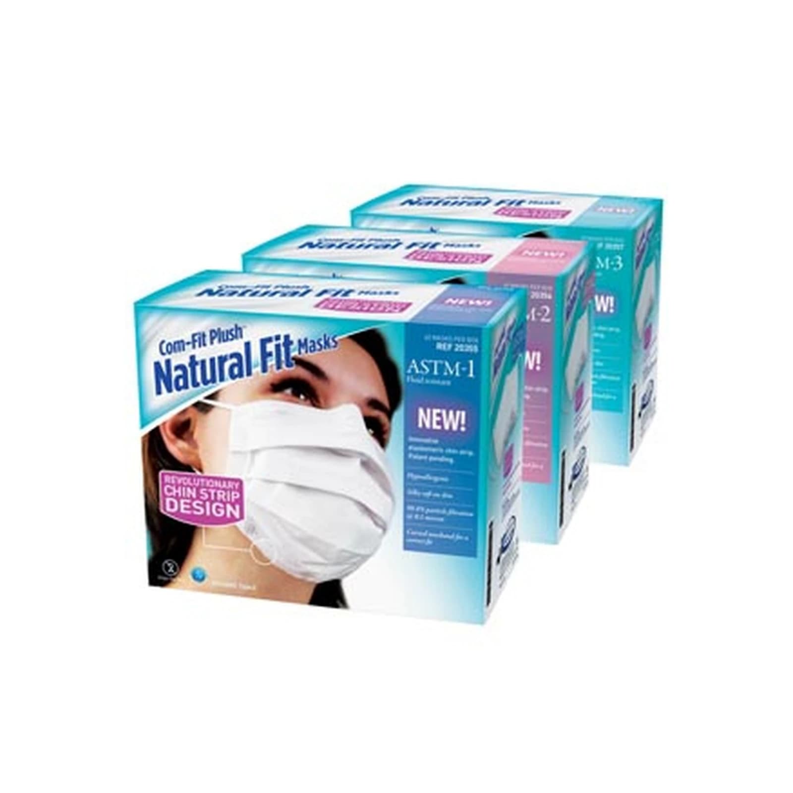 Sultan Com-Fit Plush Natural Fit Masks, ASTM Level 1, White, 40/Box, 20355 thumbnail 2