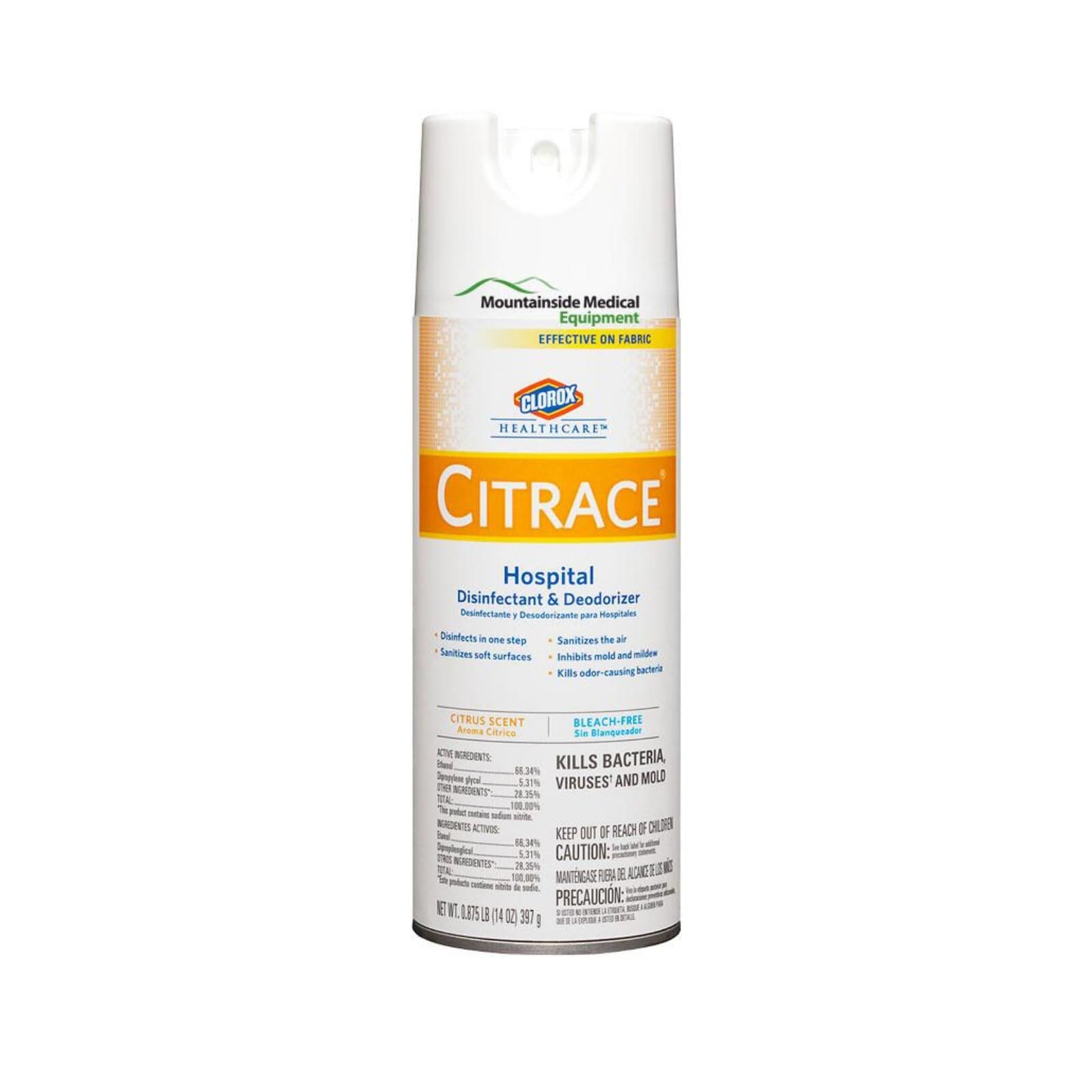 Clorox Healthcare Citrace Hospital Germicidal Disinfectant Spray, 14 oz Aerosol Can, Citrus Scent, 49100 thumbnail 2