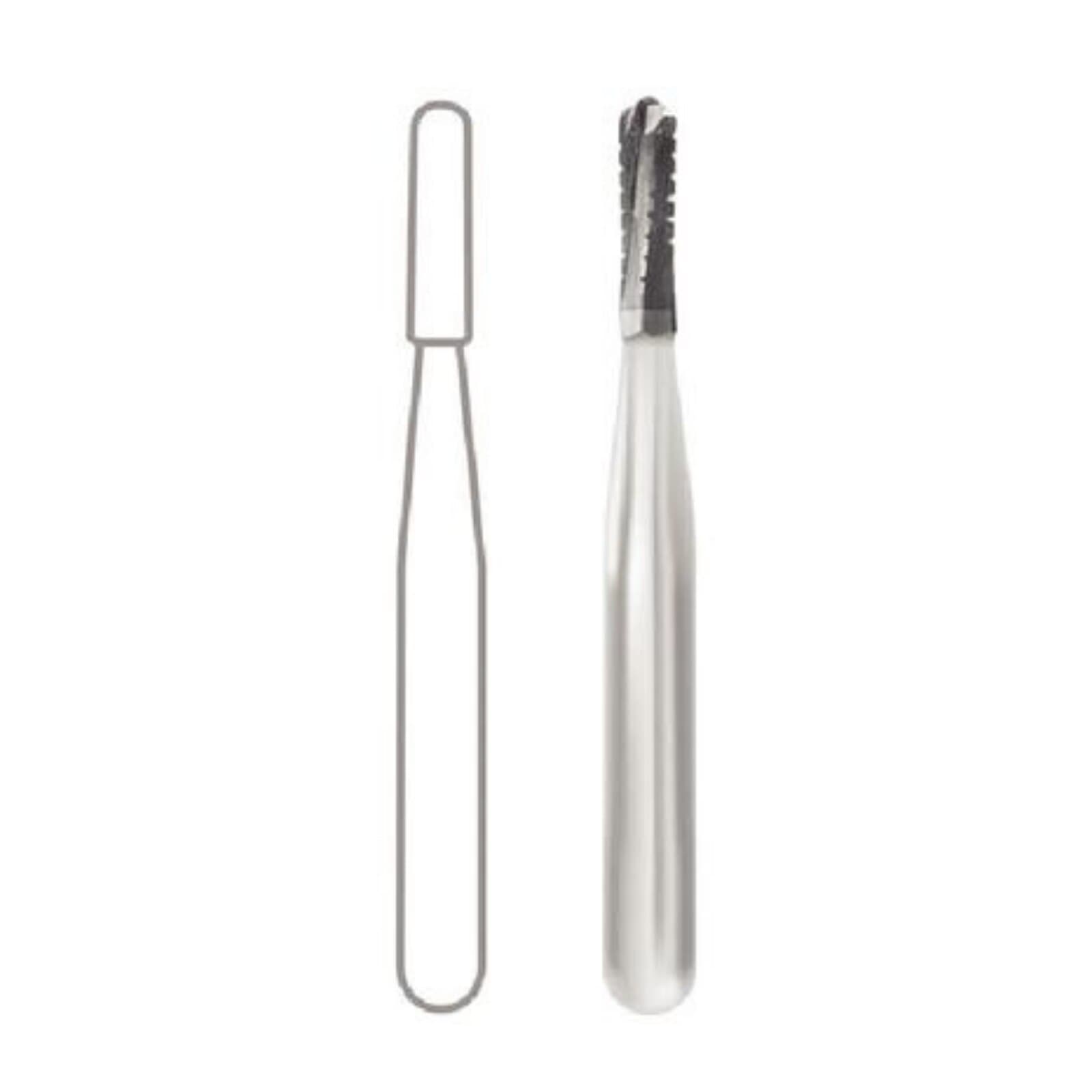 Midwest Operative Carbide Bur #1557, Straight Fissure Crosscut Dome End, FG Short Shank, 1.0 mm Diameter, 3.7 mm Length, 100/Bag, 386459 thumbnail 2