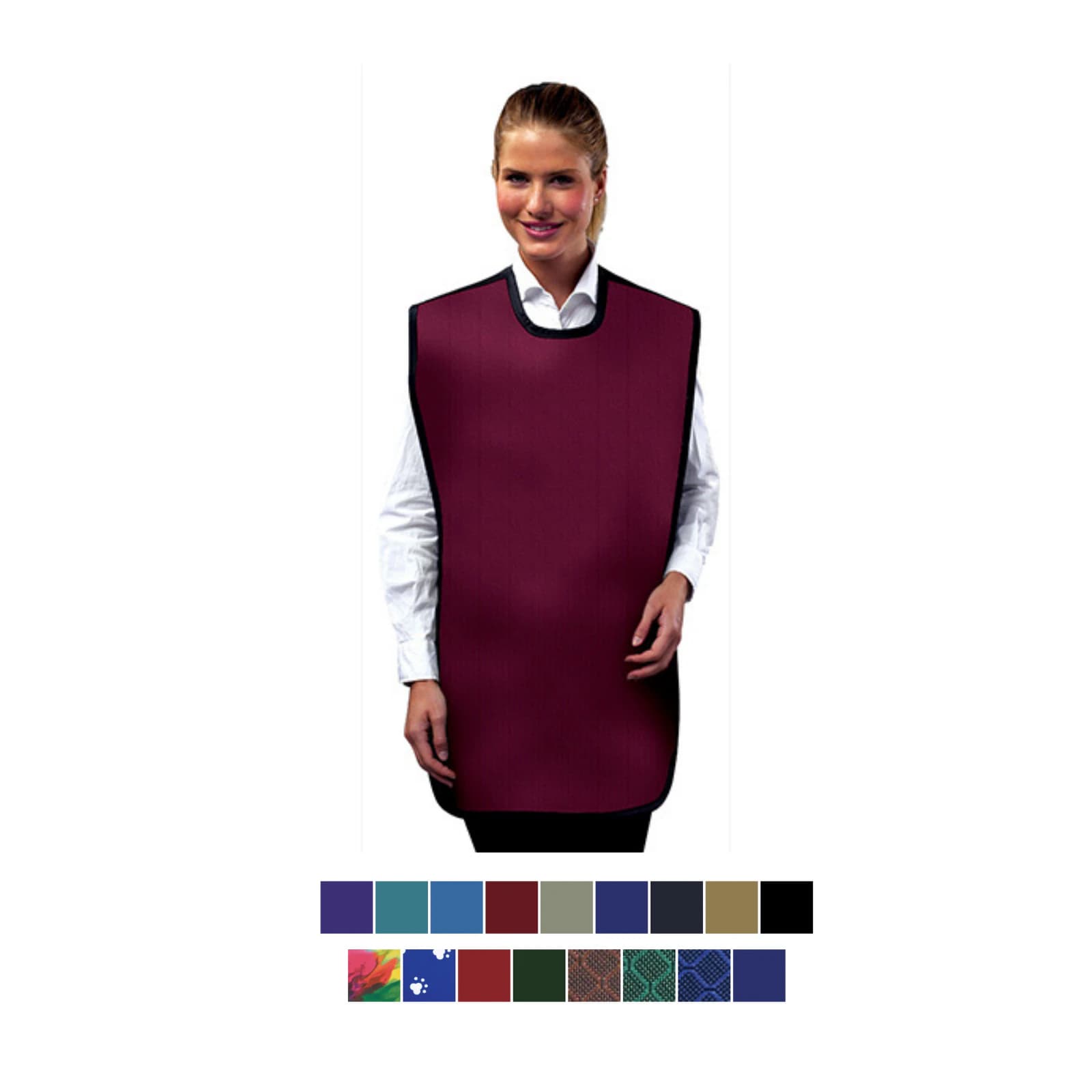 Adult Panoramic Lead-Free Antimicrobial X-ray Apron, Navy Blue, 24" x 27", 0.25mm Lead Equivalent, 75061NL-42 thumbnail 2