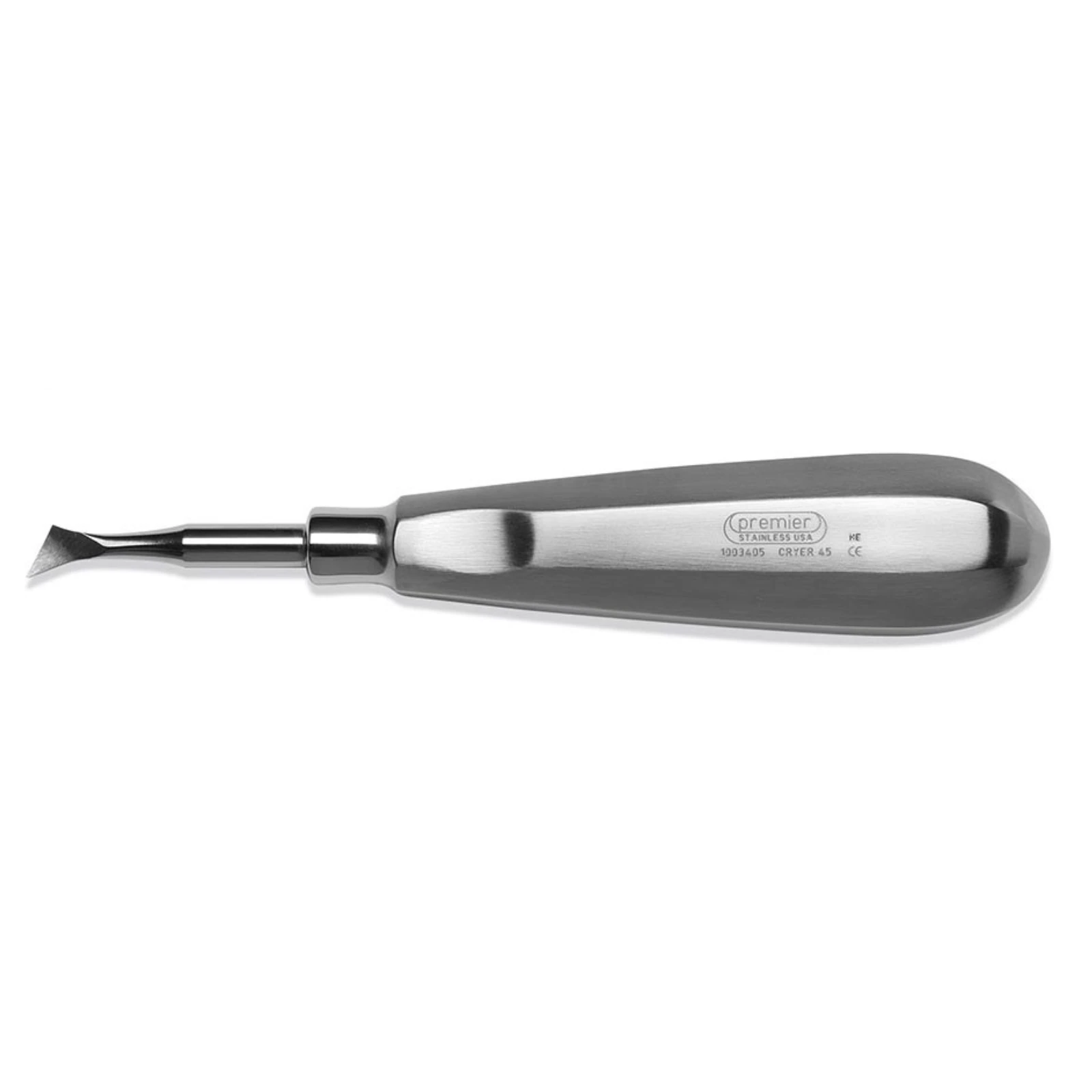Premier Dental Surgical Elevator #45 Cryer, Large Hexagonal Handle, Single End, Right, 440A Stainless Steel, 1/Pkg - Surgical Elevator – # 45, Cryer, Large Handle, Single End - Surgical Elevator – # 45, Cryer, Large Handle, Single End - Image 1