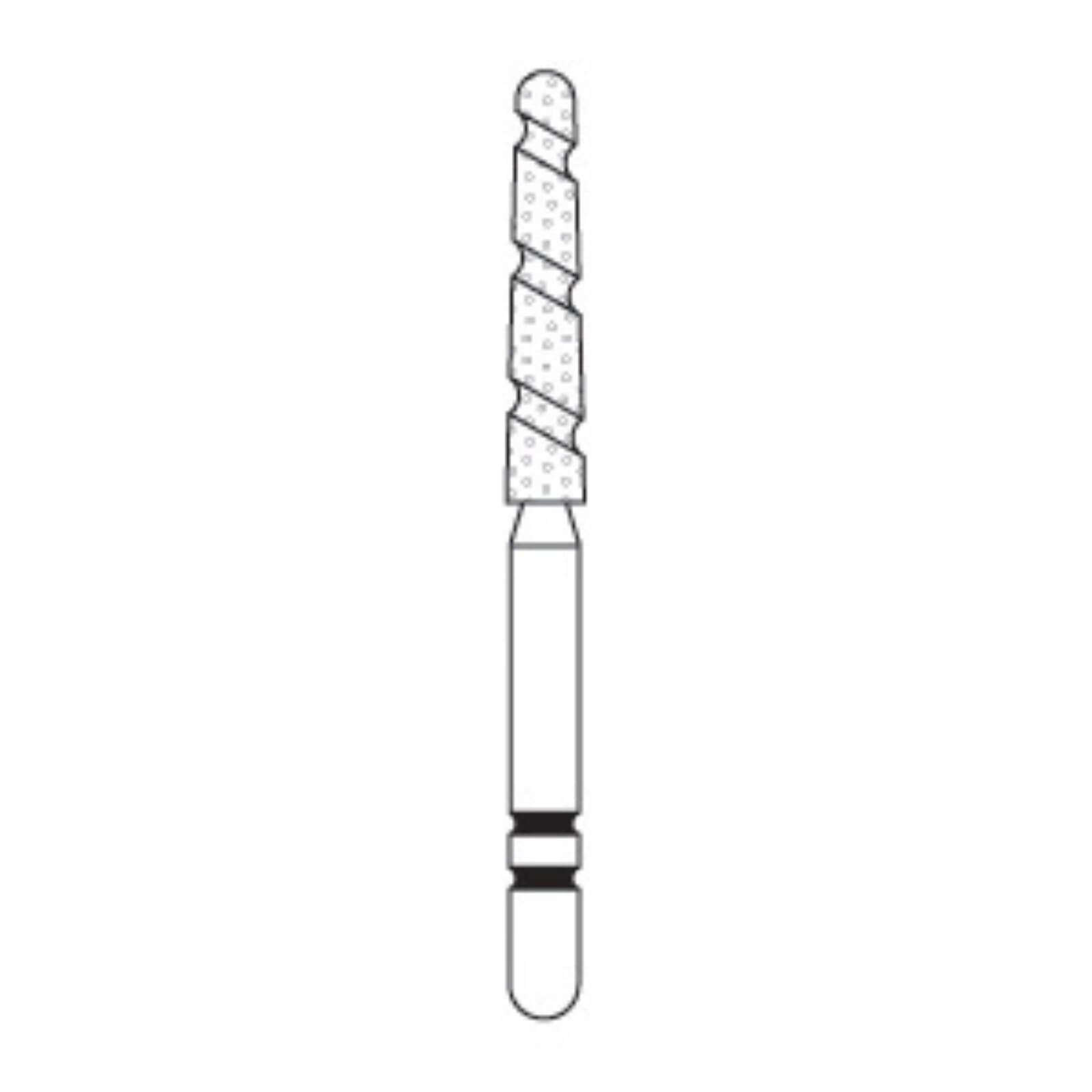 Two Striper TS2000 Diamond Bur, FG, Round End Taper, #2005.10, Coarse, Green, 1.8 mm Major/1.3 mm Minor Diameter, 10 mm Length, 5/Pk, 2000060 thumbnail 7