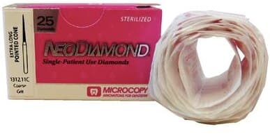 NeoDiamond Operative Diamond Single-Use Bur, FG, Pointed Cone, 1.2 mm, Coarse, 25/Pk, 1312.11C thumbnail 7