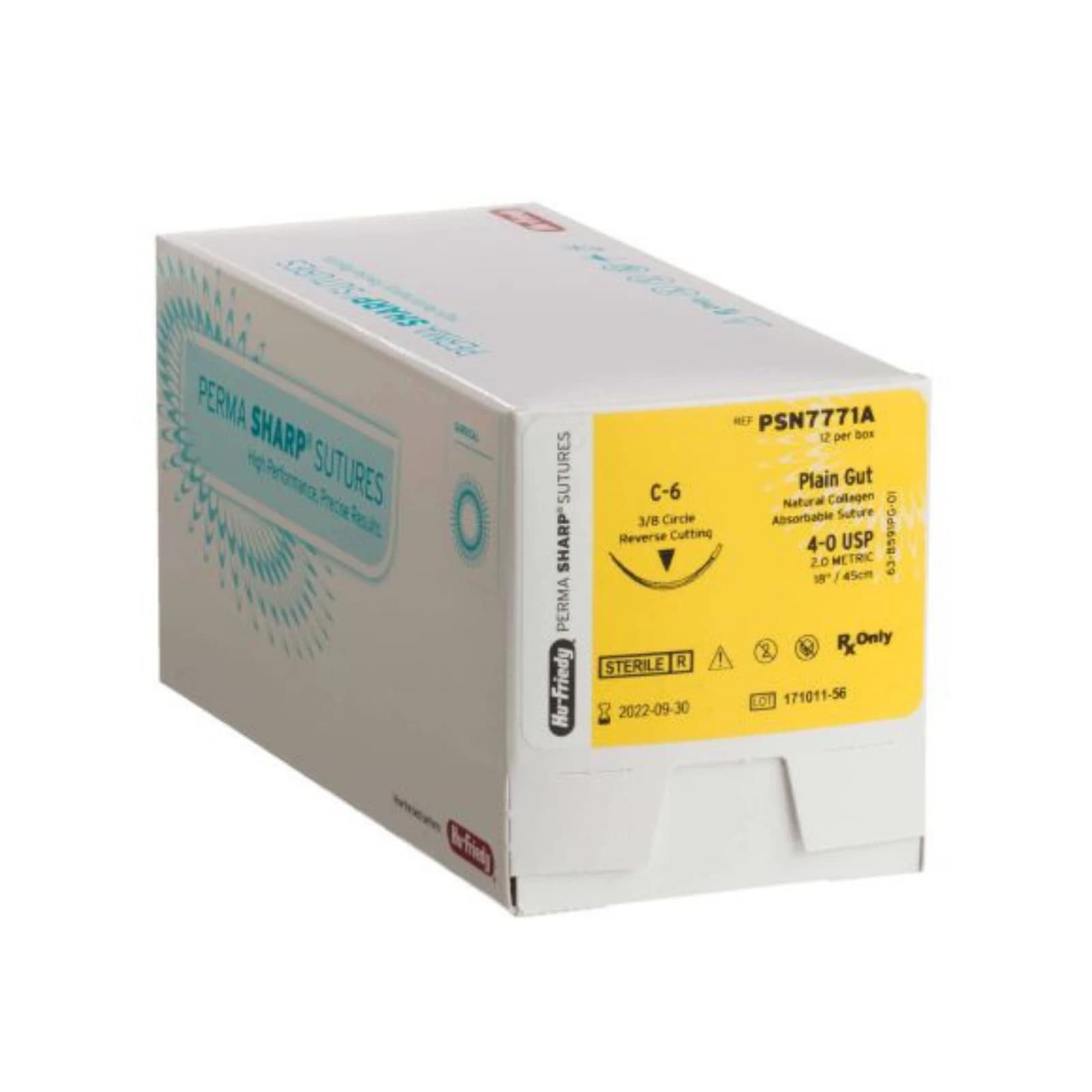 Hu-Friedy Perma Sharp Plain Gut Absorbable Suture, 5-0, C-19 Reverse Cutting 1/2 Circle Needle, 18 in, Undyed, 12/Box thumbnail 5