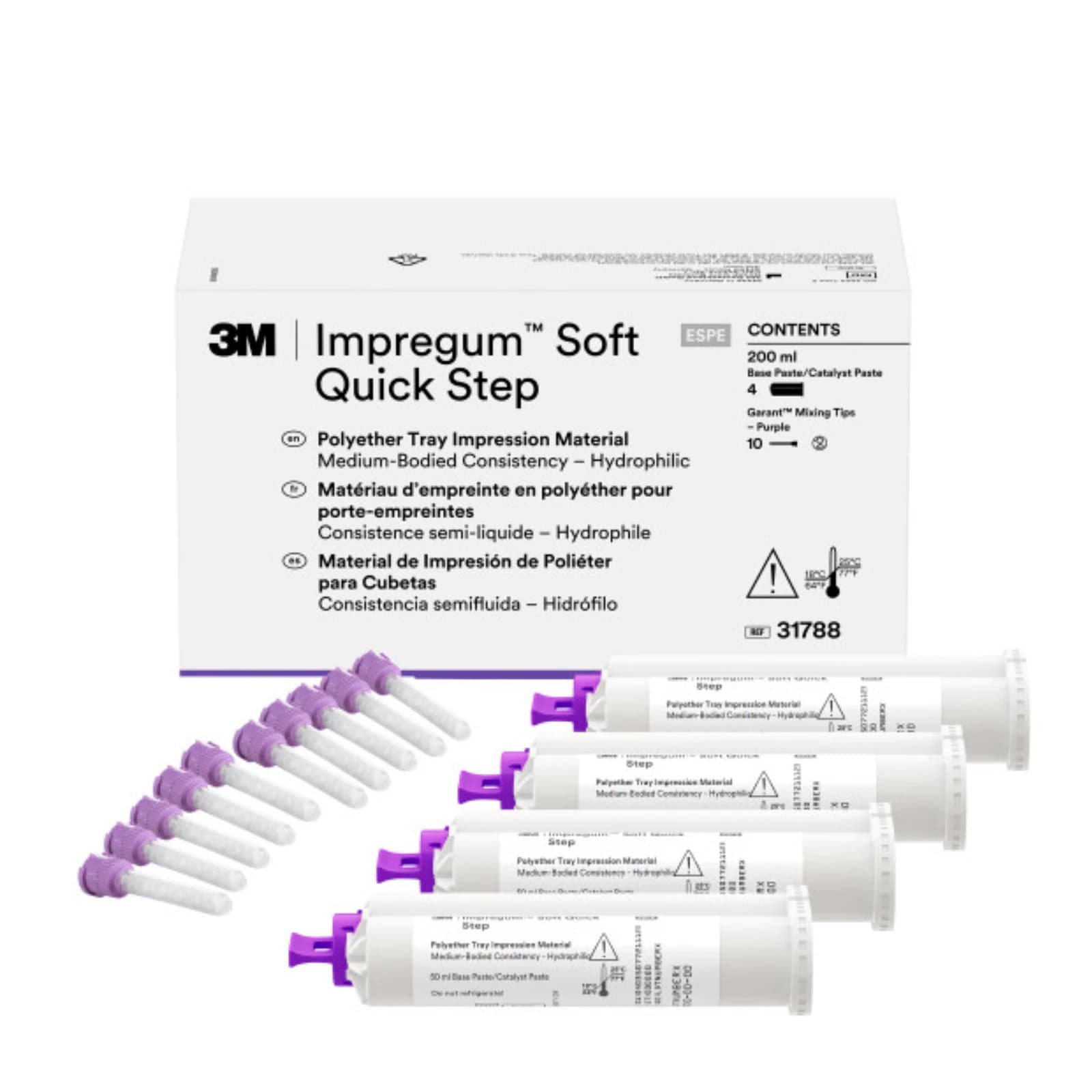 Impregum Garant Soft Quick Step Polyether Impression Material, Medium Body, Tray Refill, Mint, 4 x 50 mL Cartridges, 31788 thumbnail 7