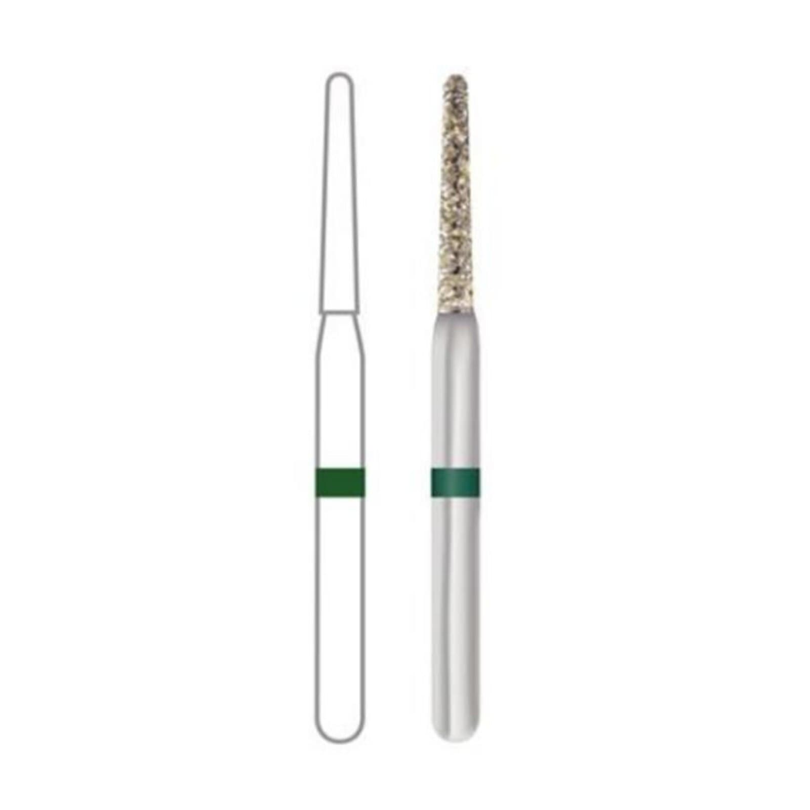 Midwest ONCE Sterile Diamond Bur 850-012C, Coarse, Taper Round End, Friction Grip, 1.2 mm Diameter, 10.0 mm Length, 25/Pk, 1850012C thumbnail 8