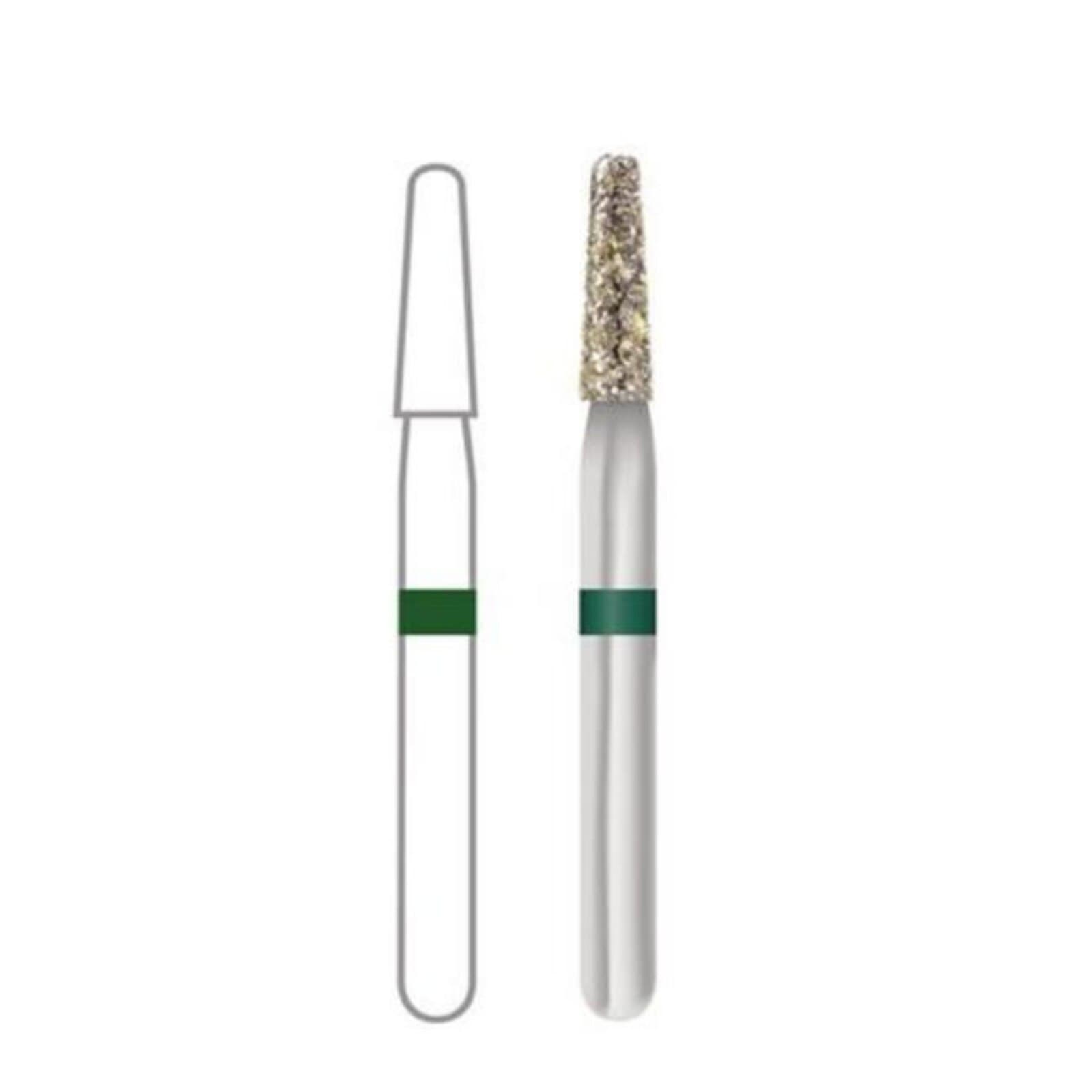 Midwest ONCE Sterile Diamond Burs 855S-016C, Coarse, Taper Round End, Friction Grip Short Shank, 1.6 mm Diameter, 6.0 mm Length, 25/Pk, 1855S016C thumbnail 9