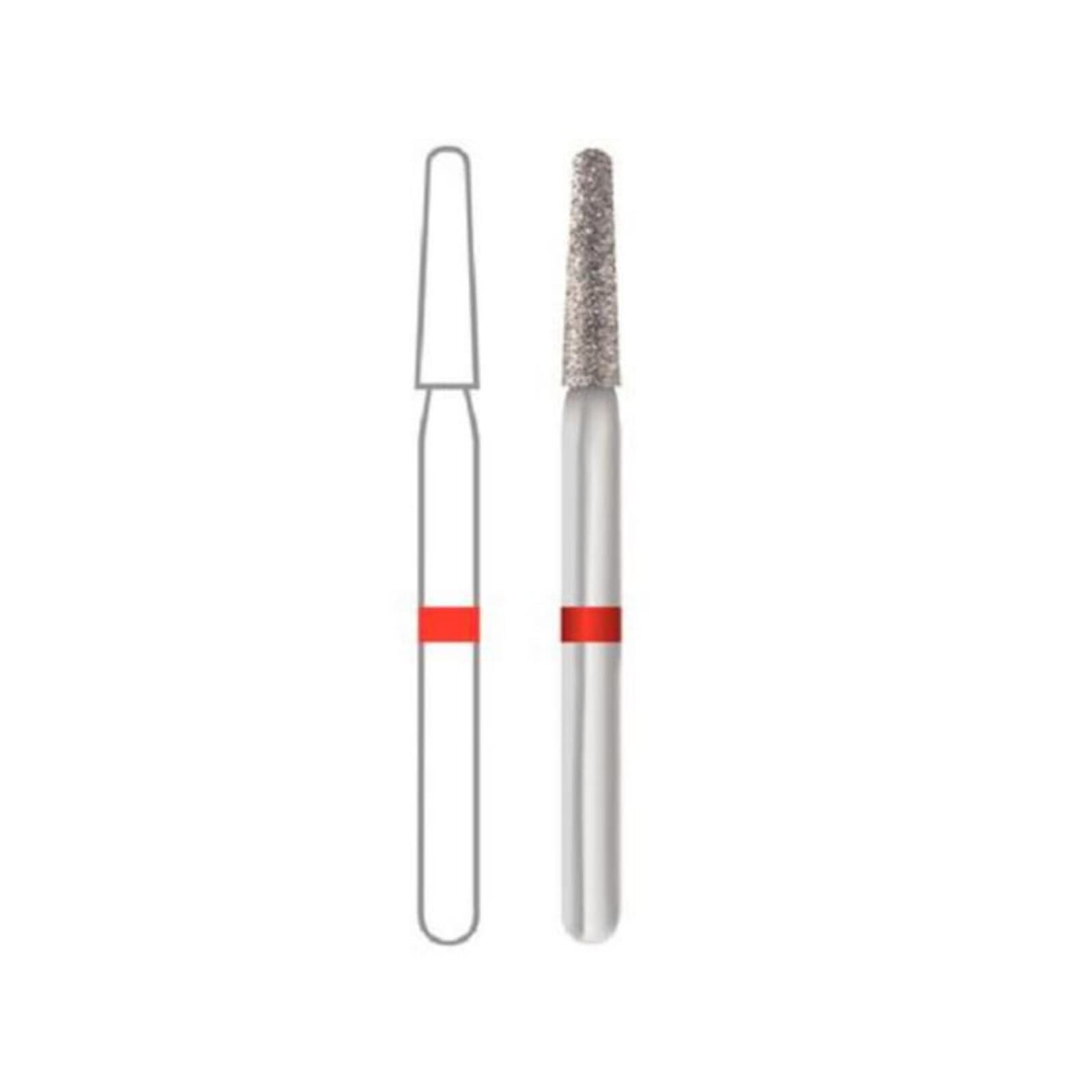 Midwest Once Sterile Diamond Bur 856-012C, Coarse, Taper Round End, Friction Grip, 1.2 mm Diameter, 8.0 mm Length, 25/Pk, 1856012C thumbnail 9