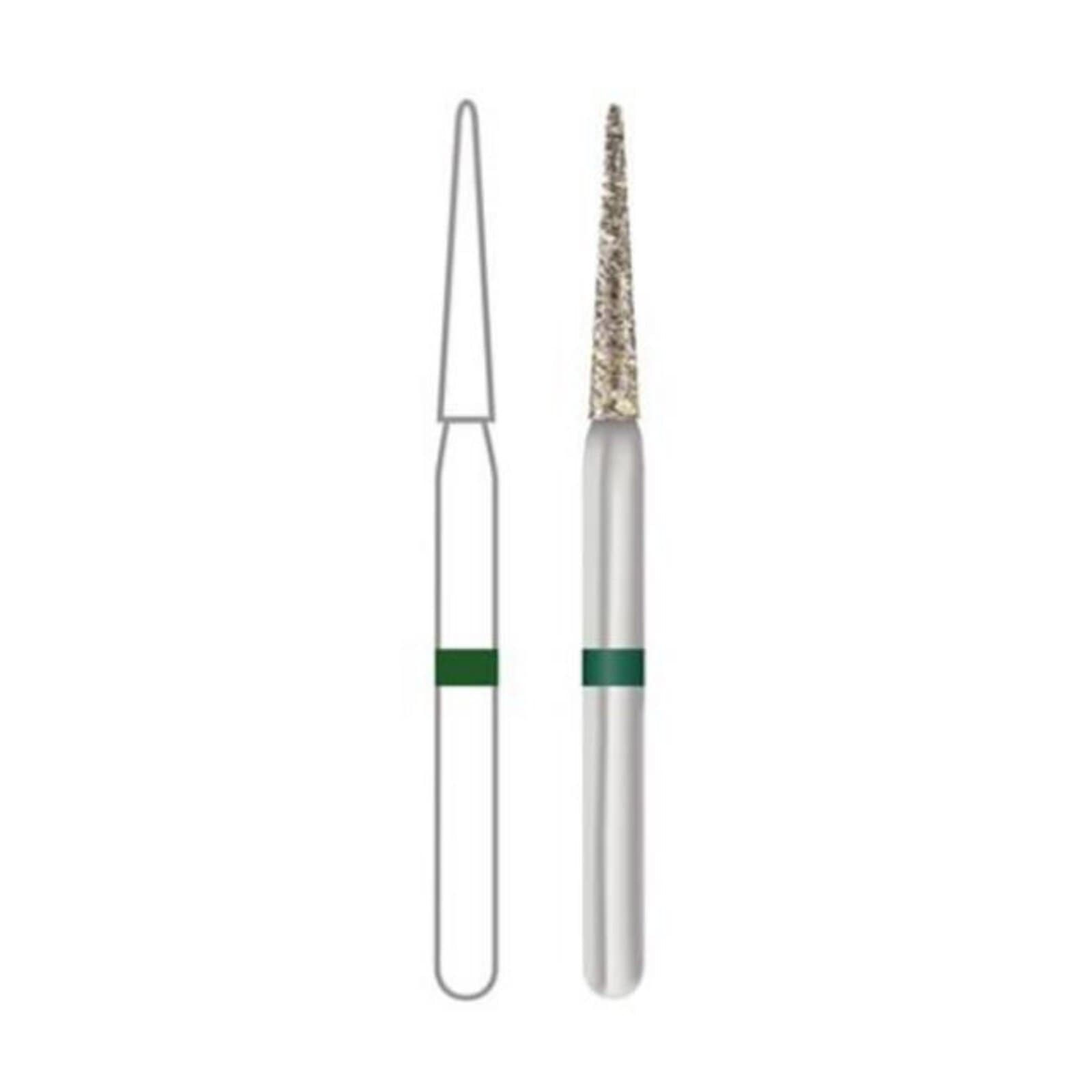 Midwest Once Single Use Diamond Bur – FG, Coarse, Needle, #859/014, 1.4 mm Diameter, 10.0 mm Length, 25/Pkg, 1859014C thumbnail 8
