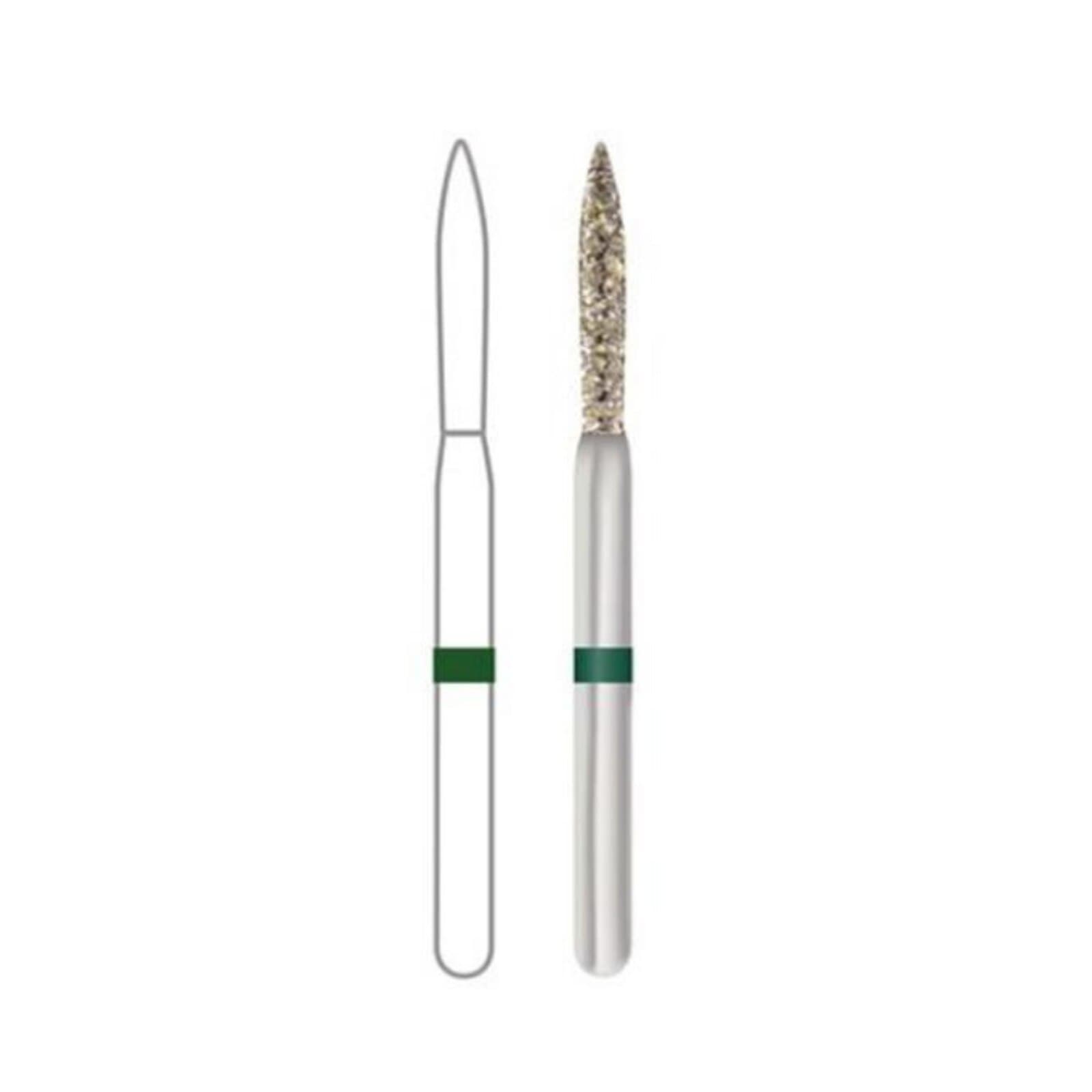 Midwest Once Single Use Diamond Bur – FG, Coarse, Flame, #863/012, 1.2 mm Diameter, 10.0 mm Length, 25/Pkg, 1863012C thumbnail 8