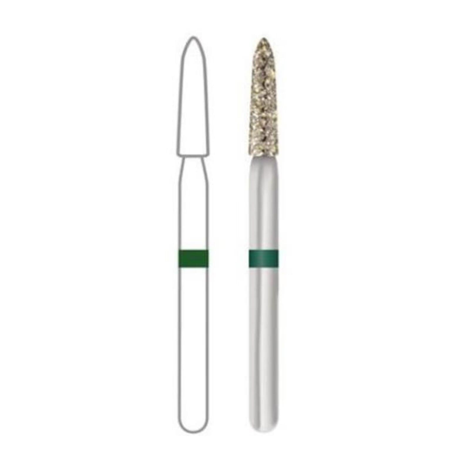 Midwest ONCE Sterile Diamond Bur 878K-014C, Coarse, Taper Modified Bevel, Friction Grip, 1.4 mm Diameter, 8.0 mm Length, 25/Pk, 1878K014C - Midwest ONCE Sterile Diamond Burs 878K-014C 25/Pk - Image 1